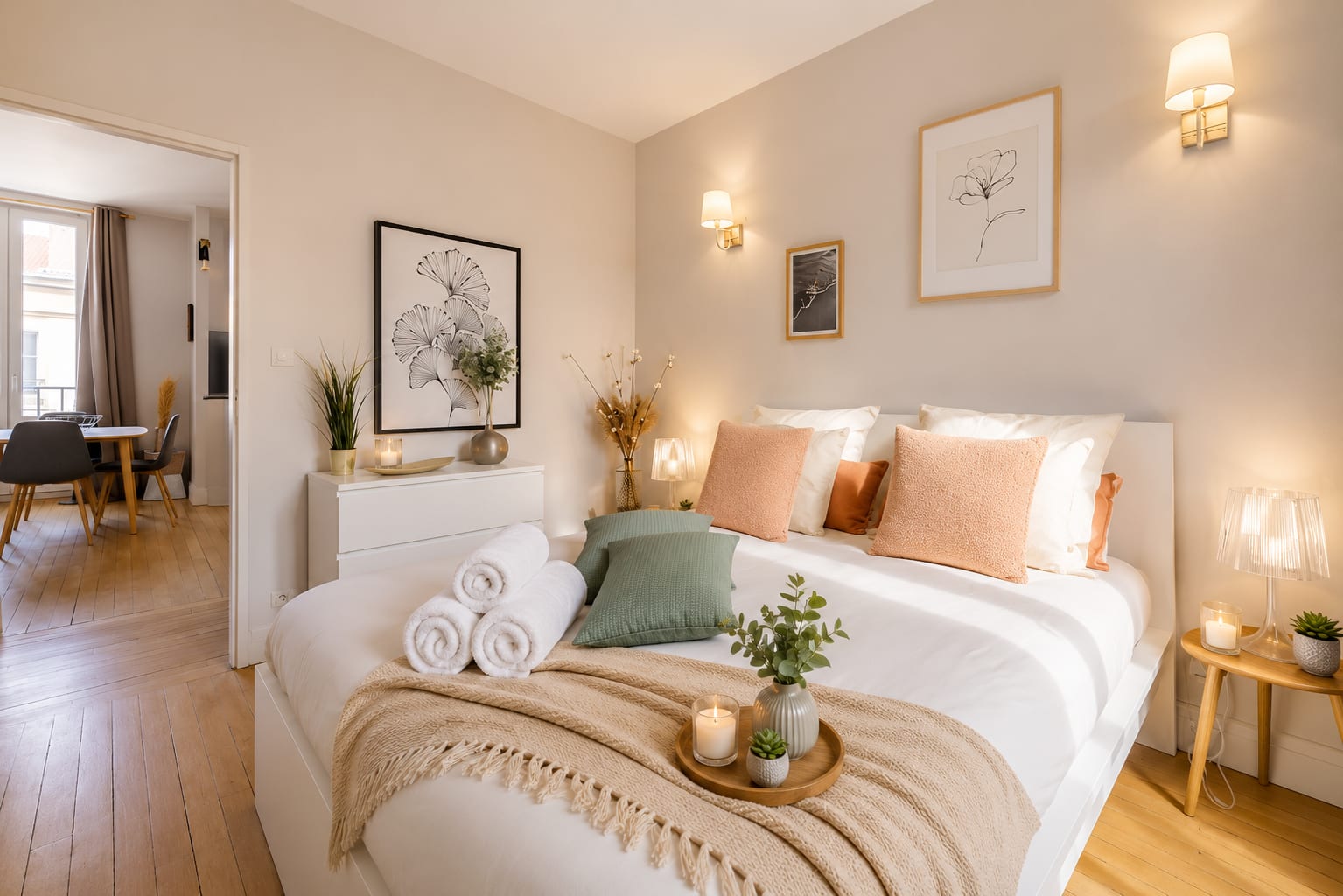 Sanftes, beruhigendes Schlafzimmer